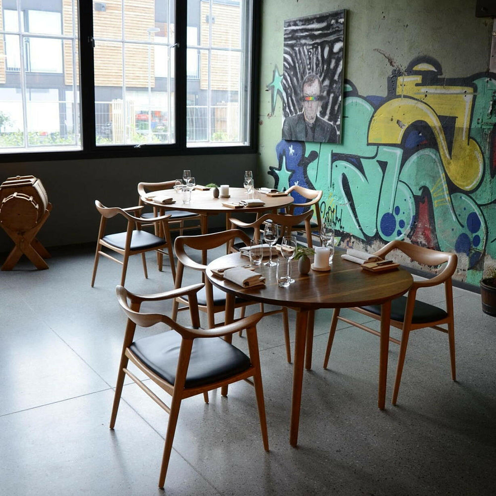 Bambi 57/3 | Dining Chair| Upholstered Leather Seat | Various Finishes + Colours.