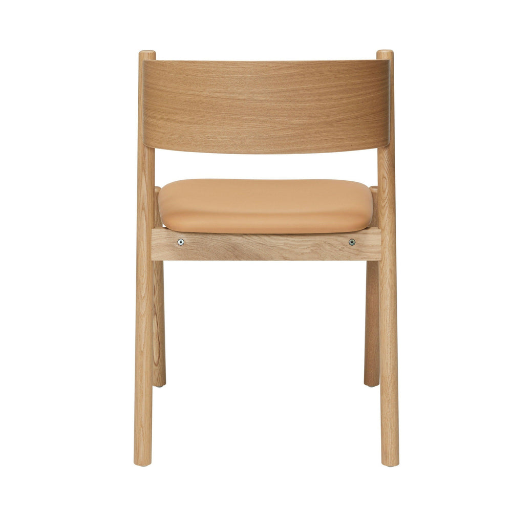 Oblique Dining Chair with Upholstered Seat | FSC® Certified Wood + Leather.