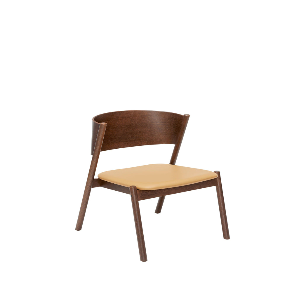 Oblique Lounge Chair | FSC® Certified Wood + Leather Seat | Various Wood Finishes + Colours