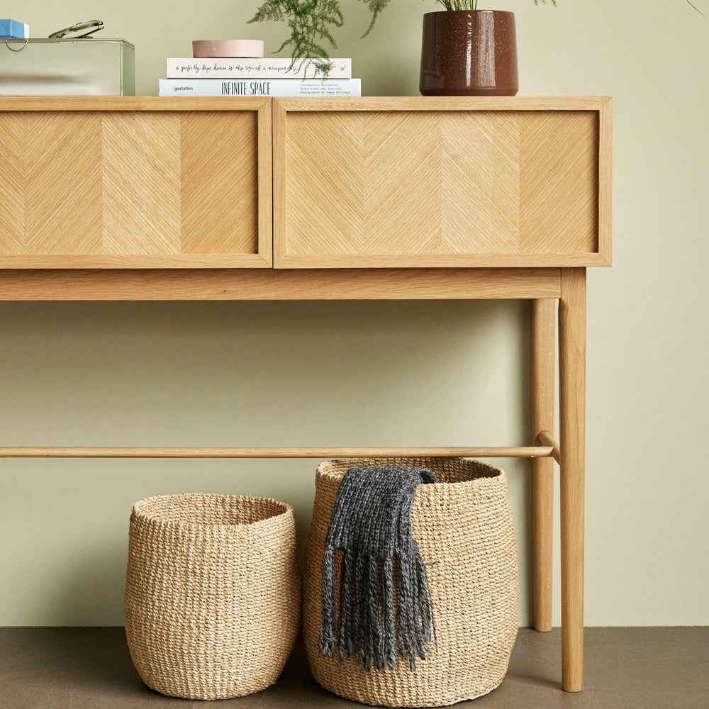 Herringbone Console Table | Drawers | FSC® Certified Oak.