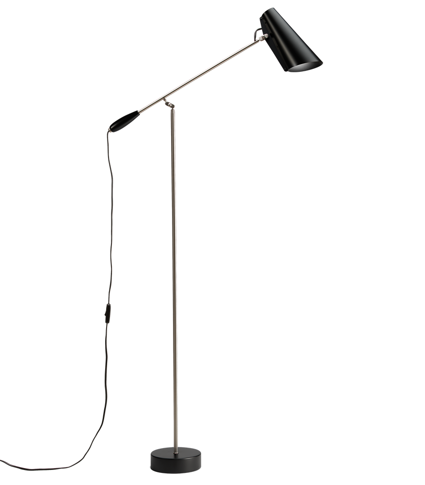 Birdy Floor Lamp Black Steel Northern