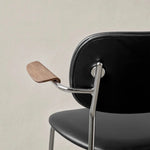 Co Dining Chair with Armrest | Fully Upholstered | Chrome Frame.