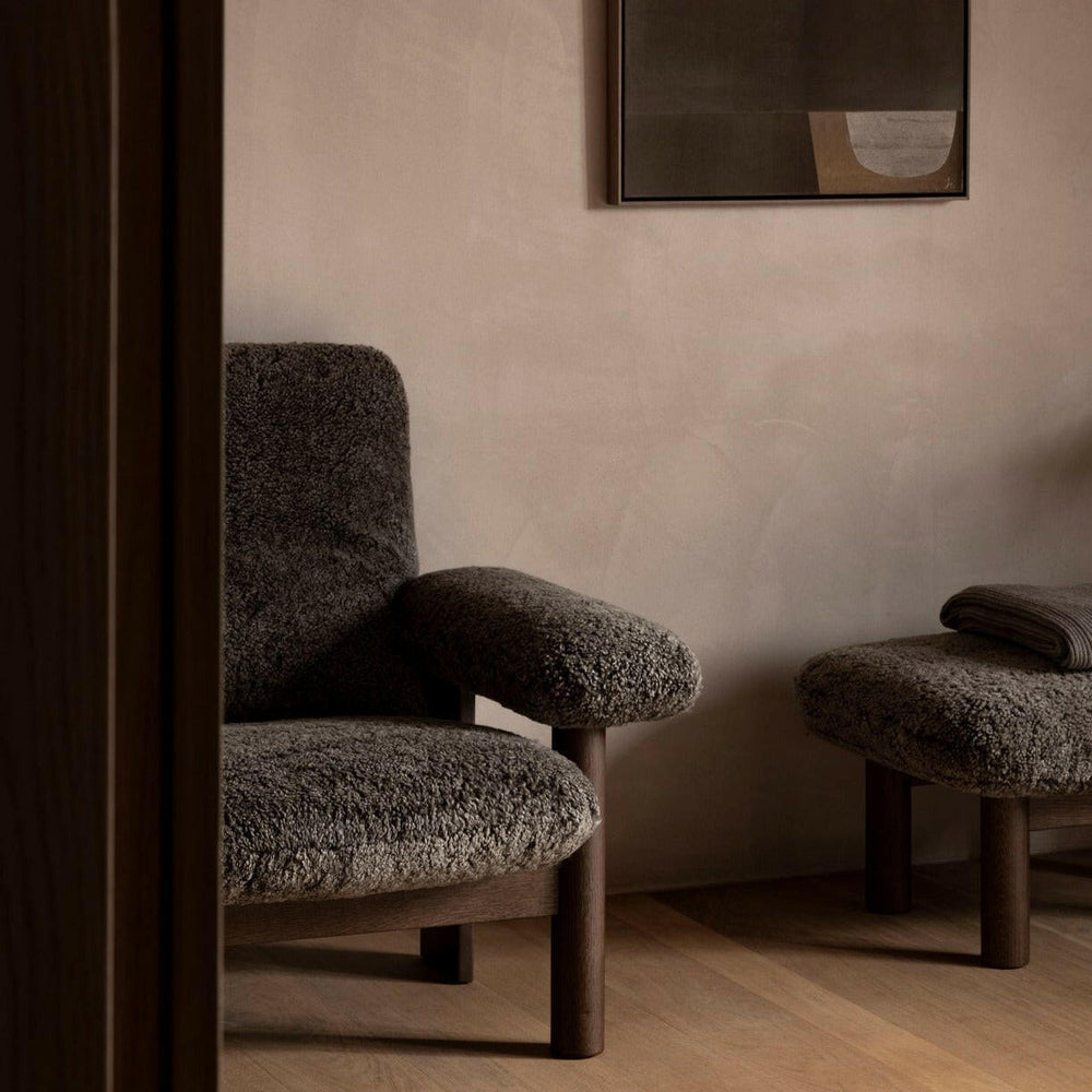 Brasilia Lounge Chair | Sheepskin | Various Colours + Wood Finishes.