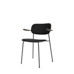 Co Dining Chair with Armrest | Fully Upholstered | Black Frame.