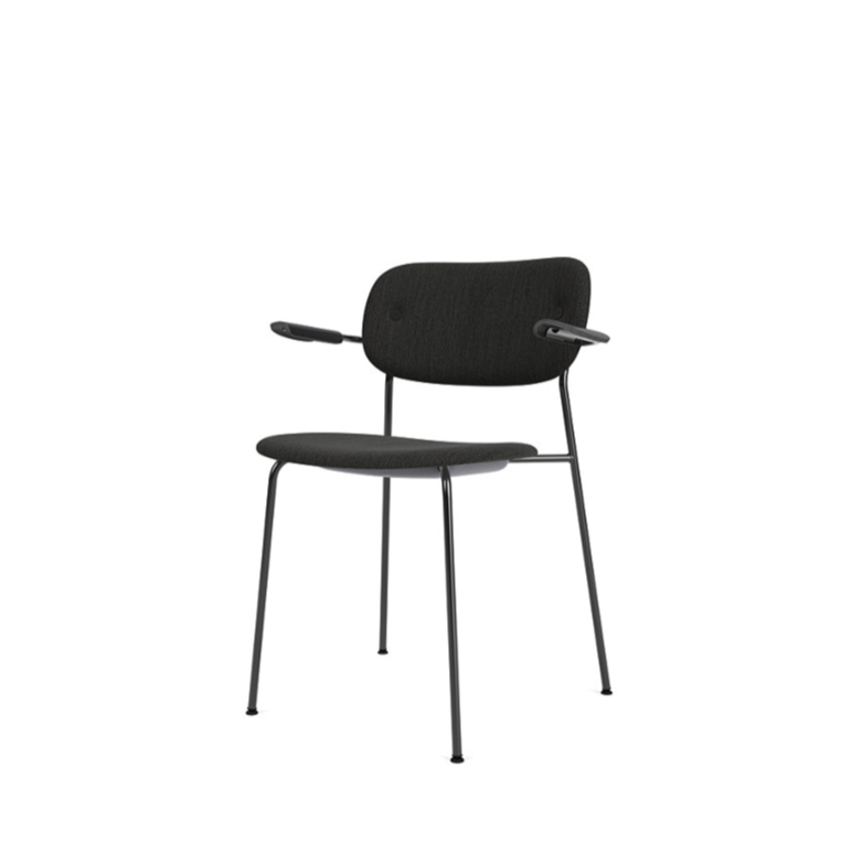 Co Dining Chair with Armrest | Fully Upholstered | Black Frame