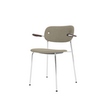 Co Dining Chair with Armrest | Fully Upholstered | Chrome Frame.