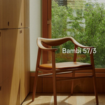 Bambi 57/3 | Dining Chair| Upholstered Leather Seat | Various Finishes + Colours.