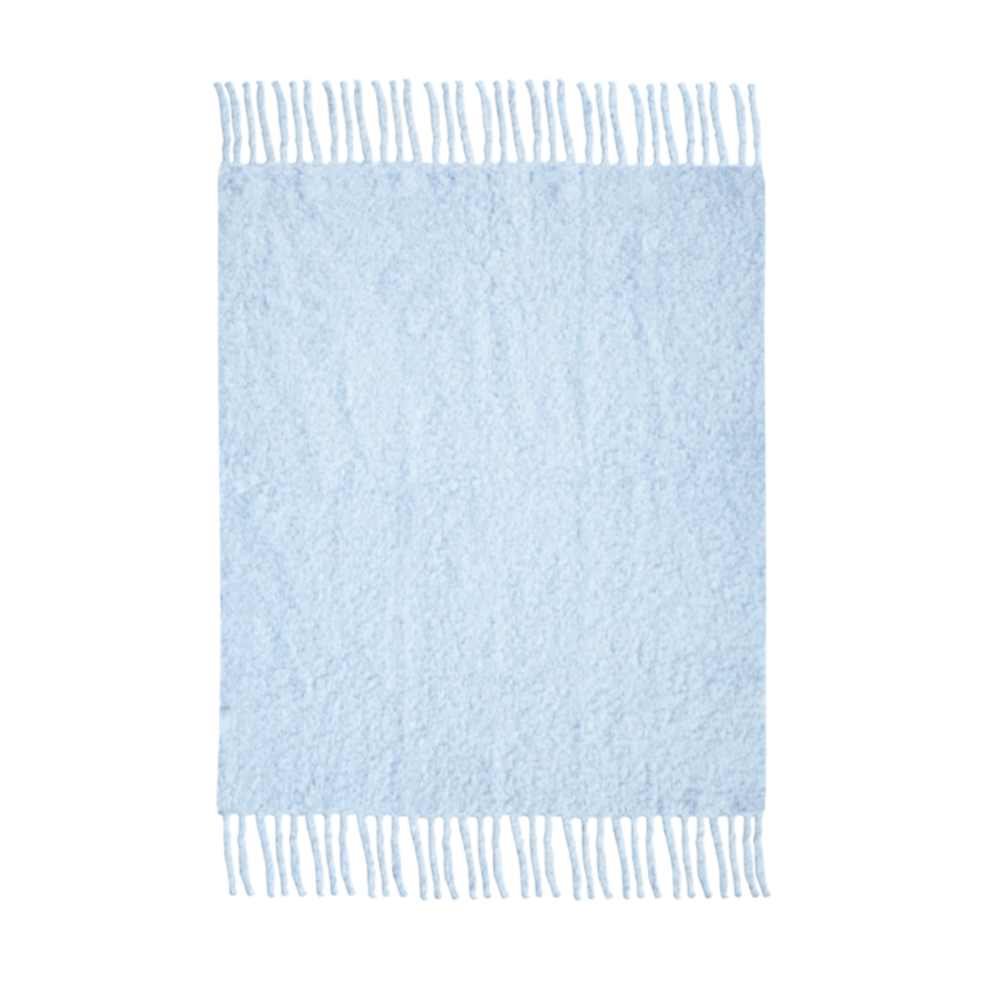 Tekla Chunky Mohair Blanket | Sky Blue