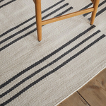 Ticking Wool Rug | L300 | Bone White + Black