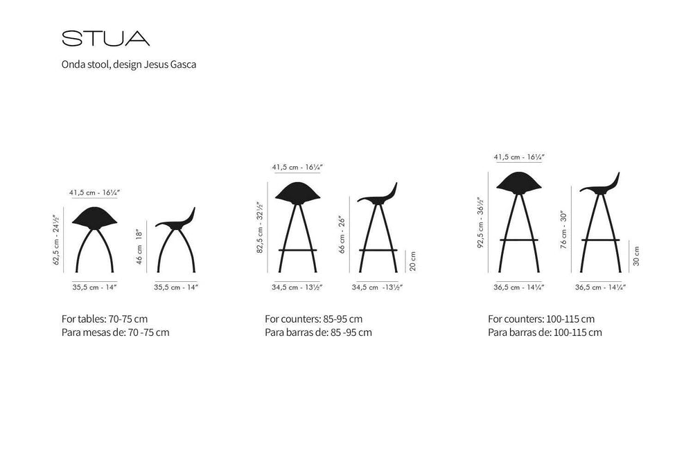 Onda Stool | Various Sizes + Colours.