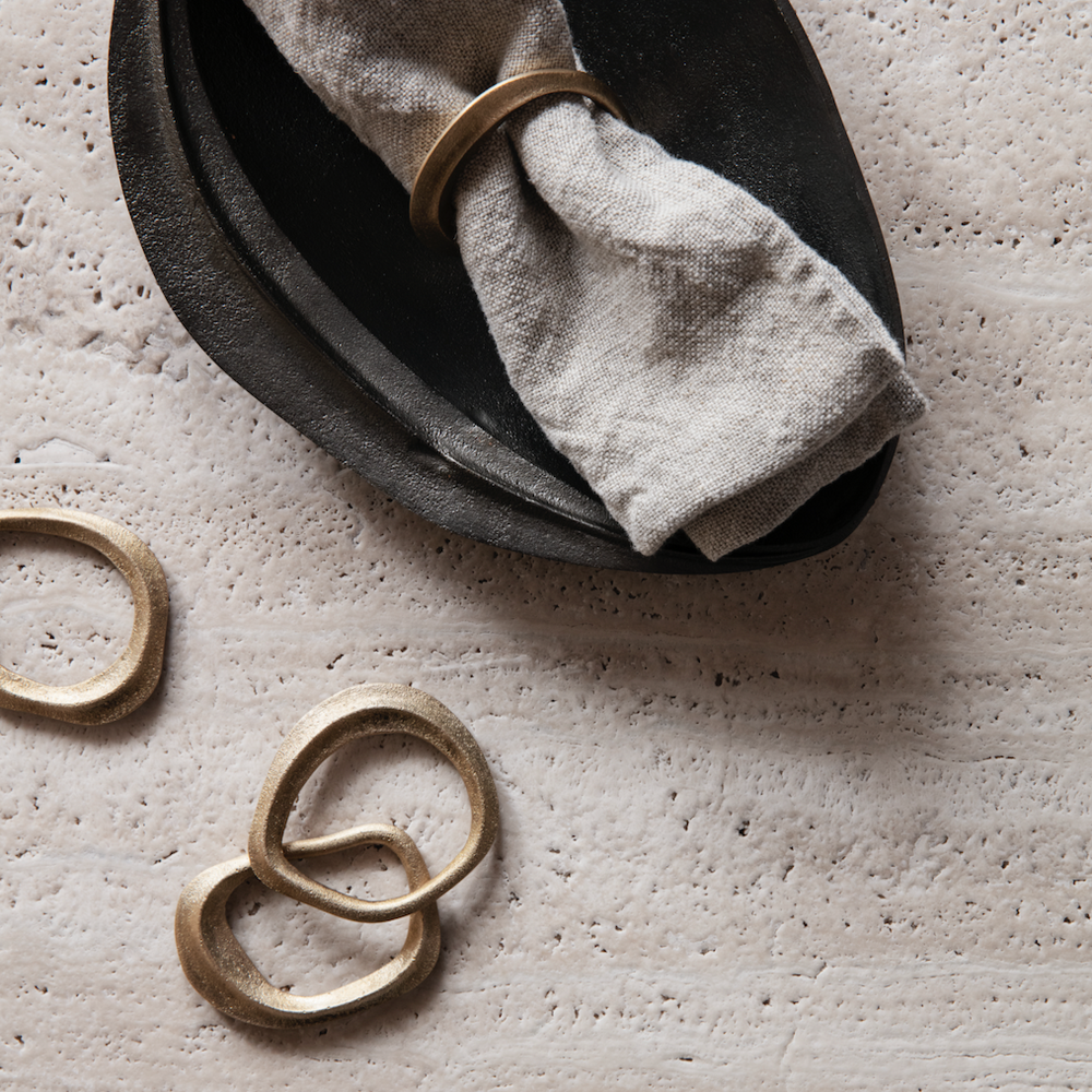 Flow Napkin Rings | Brass.